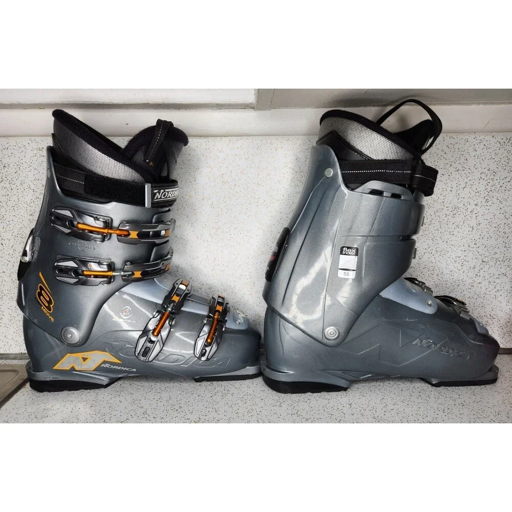 Nordica 28.5 Easy Move 10.5 US Gray Orange Downhill Ski Boots 325mm, Excellent